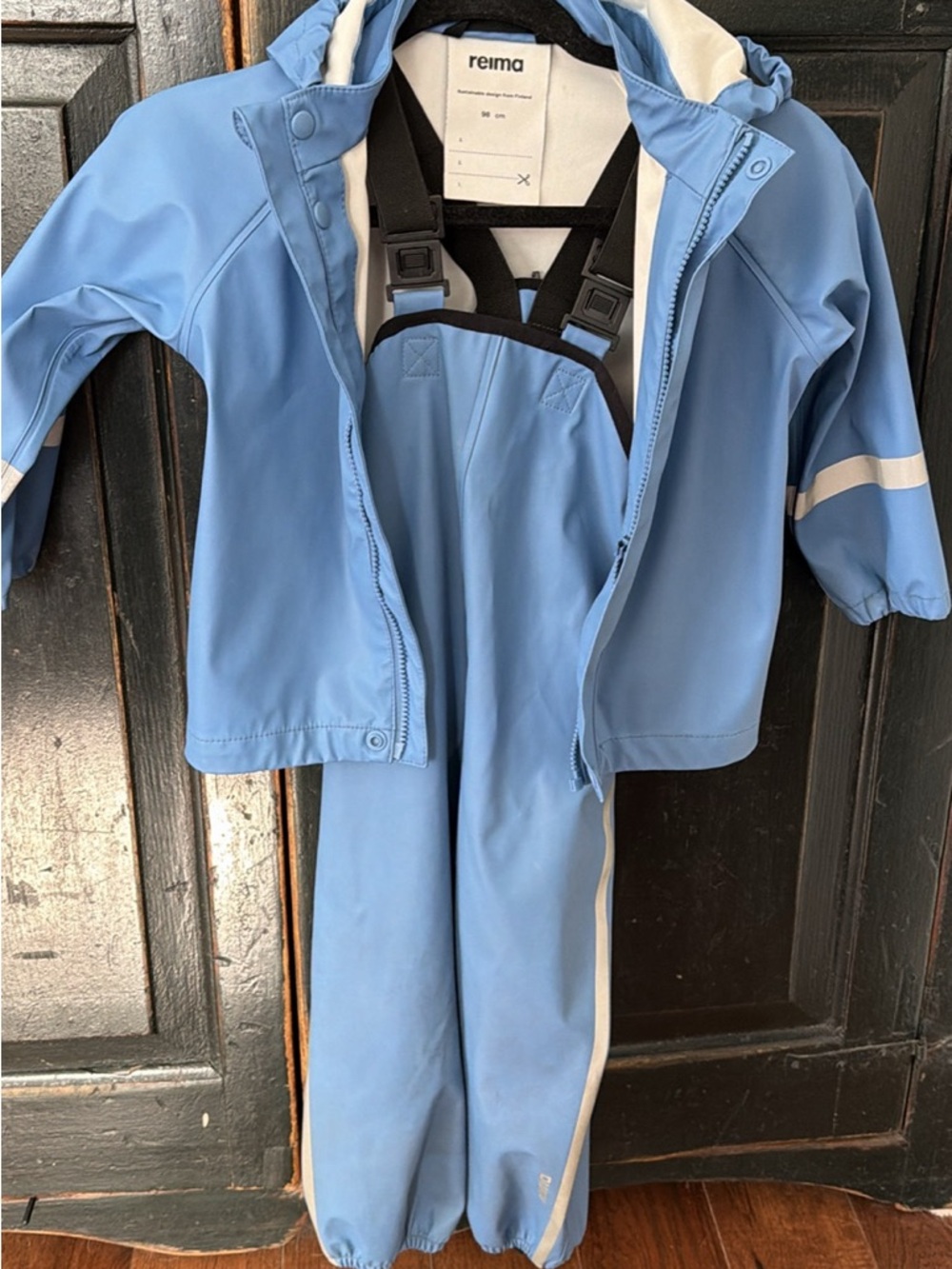 Reima Light Blue Kids Raincoat & Overalls Set